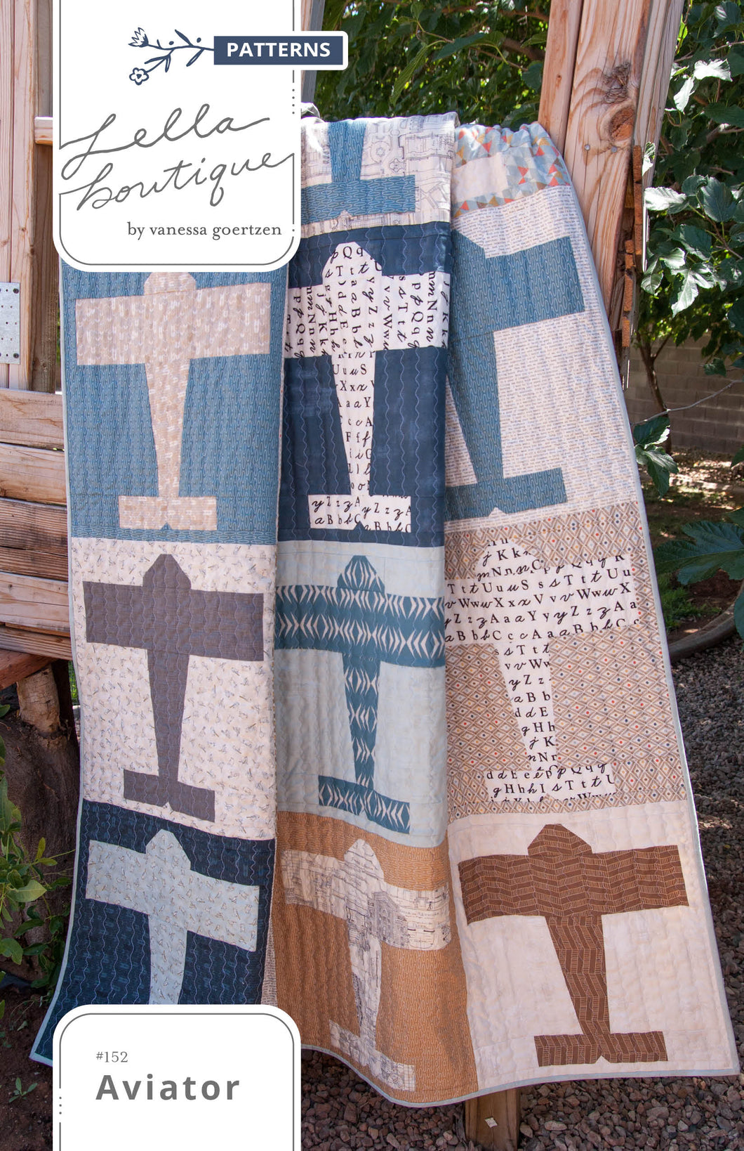 Aviator airplane quilt pattern by Lella Boutique. Bestselling airplane pattern made with fat quarters. Download the pattern here!