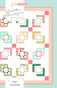 Star Crossed sawtooth star quilt by Vanessa Goertzen of Lella Boutique. Jelly Roll or Layer Cake friendly. Fabric is Sugar Pie by Lella Boutique for Moda Fabrics.