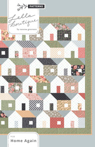Home Again overlapping house quilt by Vanessa Goertzen. Fabric is Country Rose by Lella Boutique for Moda Fabrics.
