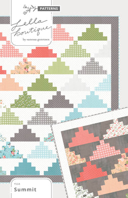 Summit pyramid quilt. Jelly roll quilt made in Nest fabric by Lella Boutique for Moda Fabrics.