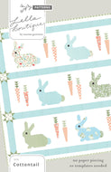 Cottontail bunny and carrot quilt pattern in Garden Variety fabric by Lella Boutique for Moda. Cutest rabbit quilt for Easter!