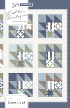 Load image into Gallery viewer, New Leaf scrappy leaf sampler quilt. Layer Cake friendly. Fabric is Harvest Road by Lella Boutique for Moda Fabrics.