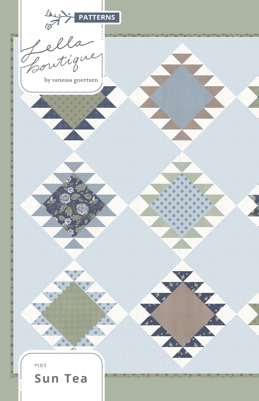 Sun Tea simple boho quilt design by Lella Boutique. Make it with fat quarters. Fabric is Harvest Road by Lella Boutique for Moda Fabrics. Download the PDF here!