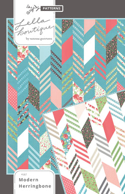 Modern Herringbone quilt by Lella Boutique. Make it with a Honeybun (1.5