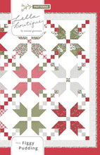 Load image into Gallery viewer, &quot;Figgy Pudding&quot; simple Christmas star quilt by Lella Boutique. Fat Quarter quilt. Fabric is Christmas Morning by Lella Boutique for Moda.