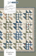 Gingham Style gingham leaf quilt by Lella Boutique. Fabric is Flower Pot by Lella Boutique for Moda Fabrics. Fat quarter friendly, download the PDF here!