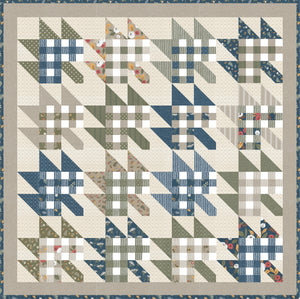 Gingham Style gingham leaf quilt by Lella Boutique. Fabric is Flower Pot by Lella Boutique for Moda Fabrics. Fat quarter friendly, download the PDF here!