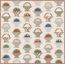 Load image into Gallery viewer, Gather basket quilt pattern by Lella Boutique. Make it with a Layer Cake, Jolly Bar, fat eighths, or scraps. Fabric is Flower Pot by Lella Boutique for Moda Fabrics.