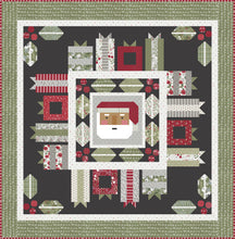 Load image into Gallery viewer, Jolly Holiday Christmas quilt by Vanessa Goertzen of Lella Boutique. Christmas medallion quilt design featuring traditionally piece Santa, holly berries and leaves, and scrappy gifts. Jelly Roll friendly! Fabric is Christmas Eve by Lella Boutique for Moda Fabrics arriving May 2023.