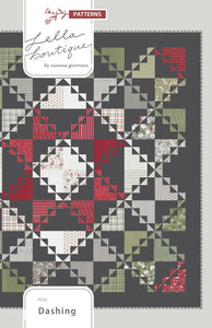 Dashing geometric fat eighth quilt in Christmas Eve by Lella Boutique for Moda Fabrics.