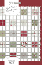 Load image into Gallery viewer, Forever Plaid layer cake quilt by Vanessa Goertzen of Lella Boutique. Simple pieced plaid quilt that gives the illusion of presents. Fabric is Christmas Eve by Lella Boutique for Moda Fabrics arriving to shops May 2023.