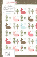 Wild Hare bunny quilt pattern by Vanessa Goertzen of Lella Boutique. Cute pieced rabbit quilt block in a forest of trees. Fat quarter friendly! Fabric is Lovestruck by Lella Boutique for Moda Fabrics.