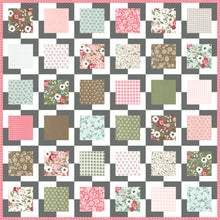 Load image into Gallery viewer, &quot;Iconic&quot; layer cake quilt by Lella Boutique. Simple, modern beginner quilt that is quick to make. Fabric is Lovestruck by Lella Boutique for Moda Fabrics. Download the PDF here.