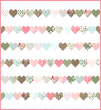 Load image into Gallery viewer, Love Day heart pattern by Lella Boutique. Simple heart pattern made with fat quarters or fat eighths. Fabric is Lovestruck by Lella Boutique for Moda Fabrics. Download the PDF here.