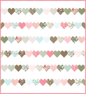 Love Day heart pattern by Lella Boutique. Simple heart pattern made with fat quarters or fat eighths. Fabric is Lovestruck by Lella Boutique for Moda Fabrics. Download the PDF here.