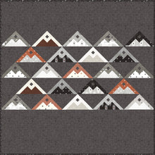 Load image into Gallery viewer, &quot;Mountainside&quot; modern mountain quilt by Lella Boutique. Fat eighth quilt. Simple mountain quilt is beginner friendly. Fabric is Smoke &amp; Rust by Lella Boutique for Moda Fabrics. Download the PDF here.