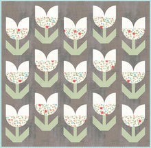 Load image into Gallery viewer, &quot;Holland&quot; tulip quilt by Lella Boutique. Beginner curved piecing technique to make simple tulip blocks. Fabric is Garden Variety by Lella Boutique for Moda. Download the PDF here!