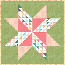 Load image into Gallery viewer, Sugar Cookie star quilt by Lella Boutique. Cool traditional star quilt made with just one charm pack. Fabric is Sugar Pie by Lella Boutique for Moda Fabrics.