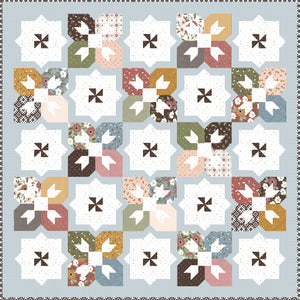 Sun Shower tile quilt by Lella Boutique. Fat eighth quilt. Fat quarter quilt. Fabric is Folktale by Lella Boutique for Moda Fabrics. Download the PDF here!