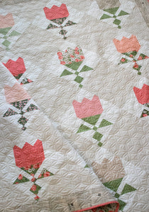 Tulip Shop fat eighth quilt PDF pattern by Lella Boutique. Fabric is Love Note fabric collection by Lella Boutique. Download the PDF here.