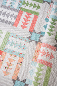 Bluegrass flying geese quilt by Lella Boutique. Fabric is Nest by Lella Boutique for Moda Fabrics.