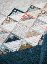Load image into Gallery viewer, &quot;Mountainside&quot; modern mountain quilt by Lella Boutique. Fat eighth quilt. Simple mountain quilt is beginner friendly. Fabric is Cider by BasicGrey Ifor Moda Fabrics. Download the PDF here.