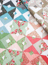 Load image into Gallery viewer, Double Dutch geometric triangle quilt by Lella Boutique. Make it with fat quarters or fat eighths. Fabric is Bloomington by Lella Boutique for Moda Fabrics.
