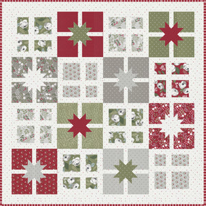 Hustle & Bustle gift quilt by Lella Boutique. Fabric is Christmas Eve by Lella Boutique for Moda Fabrics arriving May 2023. Fat quarter friendly.