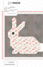 Load image into Gallery viewer, Little Cottontail bunny pillow or wall hanging pattern by Lella Boutique. Fabric is Nest by Lella Boutique for Moda Fabrics.