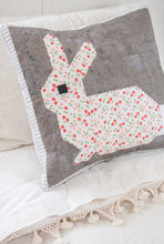 Load image into Gallery viewer, Little Cottontail bunny pillow or wall hanging pattern by Lella Boutique. Fabric is Nest by Lella Boutique for Moda Fabrics.